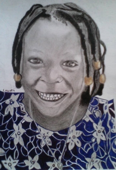 The portrait of a happy young girl