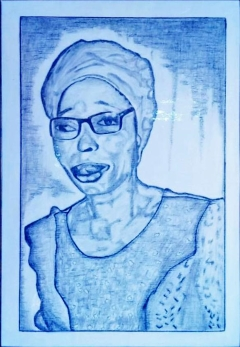 The portrait of an elderly woman