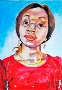The portrait of a young woman